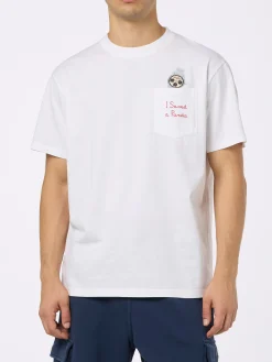 T-shirt da uomo in cotone Austin con stampa orologio e ricamo