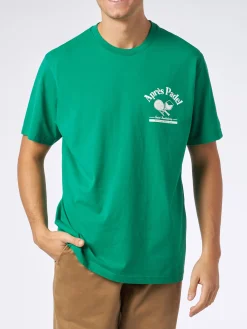 T-shirt da uomo in cotone pesante con stampa padel