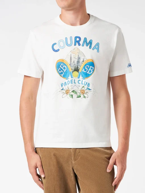 T-shirt da uomo in cotone pesante con stampa Courma Padel Club