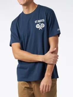 T-shirt da uomo in cotone pesante con stampa Padel
