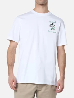 T-shirt da uomo in cotone con stampa e ricamo Topolino | DISNEY SPECIAL EDITION