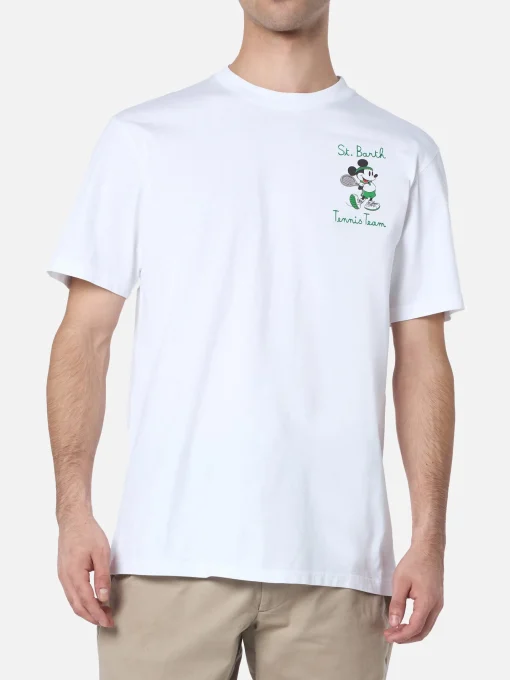 T-shirt da uomo in cotone con stampa e ricamo Topolino | DISNEY SPECIAL EDITION