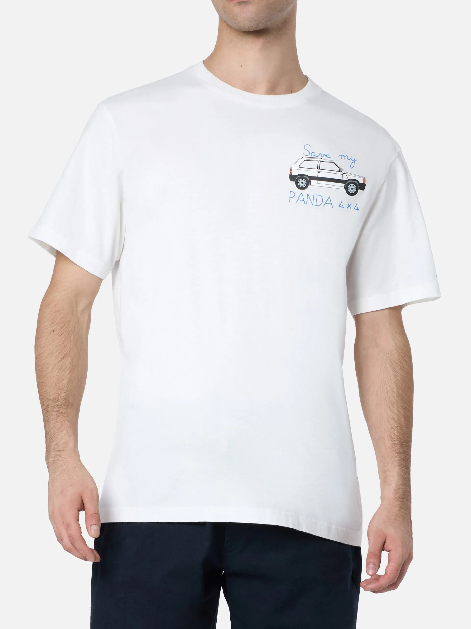 T-shirt da uomo in cotone pesante Arnott con ricamo Save my Panda 4x4 | FIAT PANDA SPECIAL EDITION
