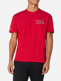 T-shirt da uomo in cotone pesante Arnott con ricamo A Capodanno siamo dai Furstenberg | VACANZE DI NATALE EDIZIONE SPECIALE