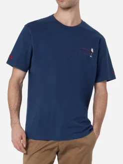 T-shirt da uomo in cotone pesante Arnott con ricamo Lavateje er vino | VACANZE DI NATALE EDIZIONE SPECIALE