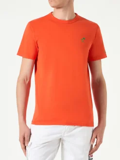 T-shirt da uomo in cotone arancione
