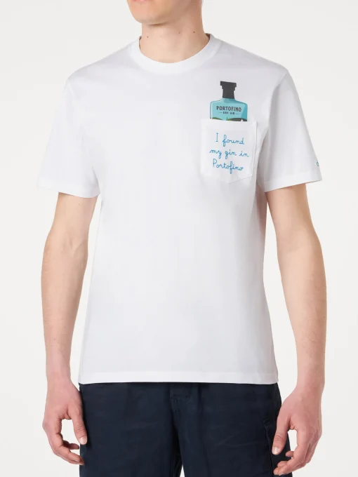 T-shirt da uomo in cotone con ricamo | PORTOFINO DRY GIN EDIZIONE SPECIALE