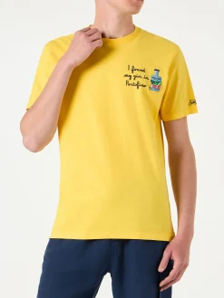 T-shirt da uomo in cotone con ricamo I found my gin in Portofino | PORTOFINO DRY GIN EDIZIONE SPECIALE