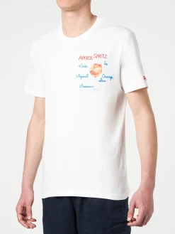T-shirt da uomo in cotone con ricamo frontale Aperol Spritz | EDIZIONE SPECIALE APEROL