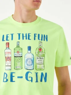 T-shirt da uomo in cotone con stampa Let the Fun Be-Gin