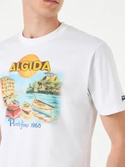 T-shirt da uomo in cotone con stampa Algida Portofino | ALGIDA® EDIZIONE SPECIALE