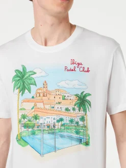 T-shirt da uomo in cotone con ricamo Ibiza Padel Club