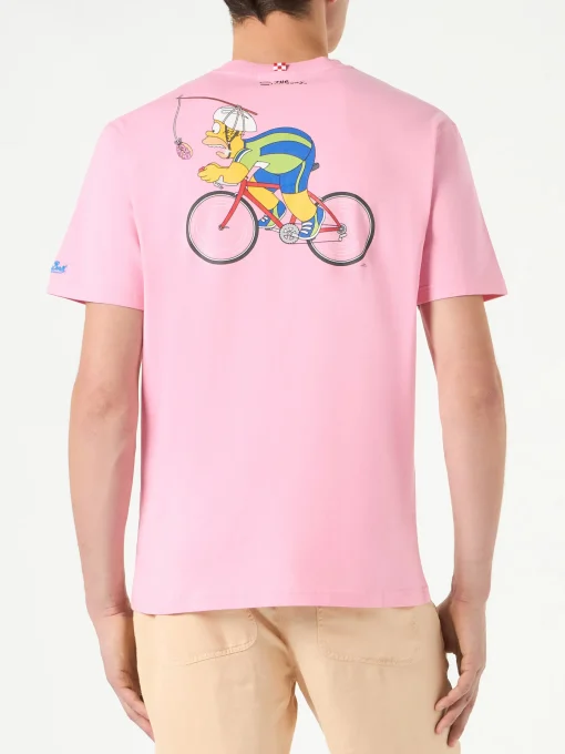 T-shirt da uomo in cotone con stampa ciclismo Homer Simpson | EDIZIONE SPECIALE DEI SIMPSON