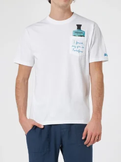 T-shirt da uomo in cotone Austin con ricamo Portofino Gin | PORTOFINO DRY GIN EDIZIONE SPECIALE