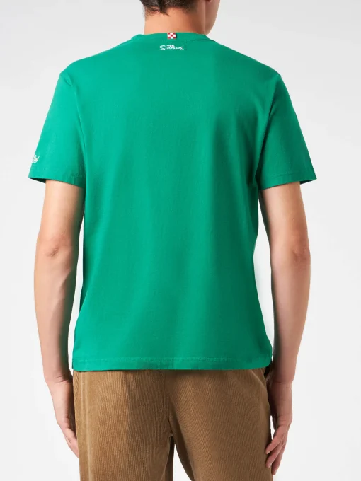 T-shirt da uomo in cotone pesante con stampa Homer Simpson Merry Christmas | EDIZIONE SPECIALE I SIMPSON