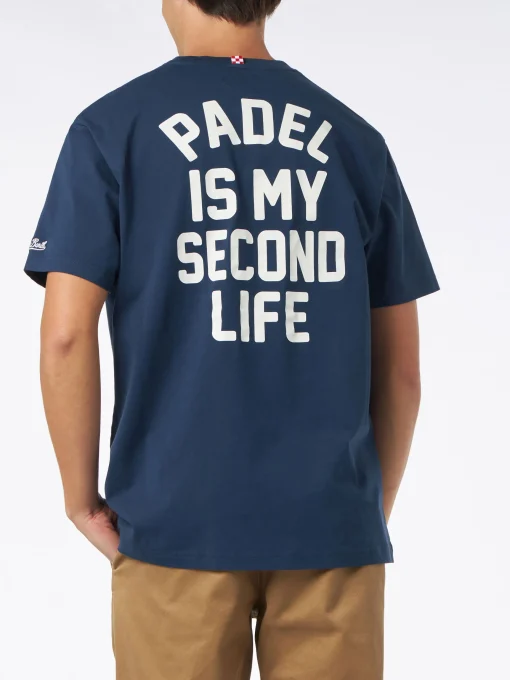 T-shirt da uomo in cotone pesante con stampa Padel