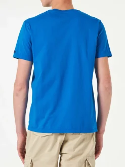 T-shirt da uomo in cotone trattamento vintage con stampa St. Barth Padel Club
