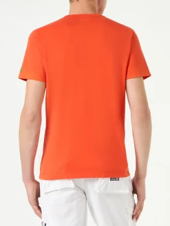 T-shirt da uomo in cotone arancione