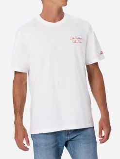 T-shirt da uomo in cotone con ricamo frontale The Simpsons e stampa sul retro | EDIZIONE SPECIALE SIMPSON