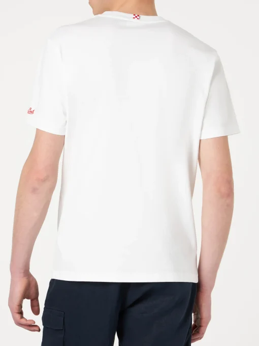 T-shirt da uomo in cotone con ricamo frontale Aperol Spritz | EDIZIONE SPECIALE APEROL