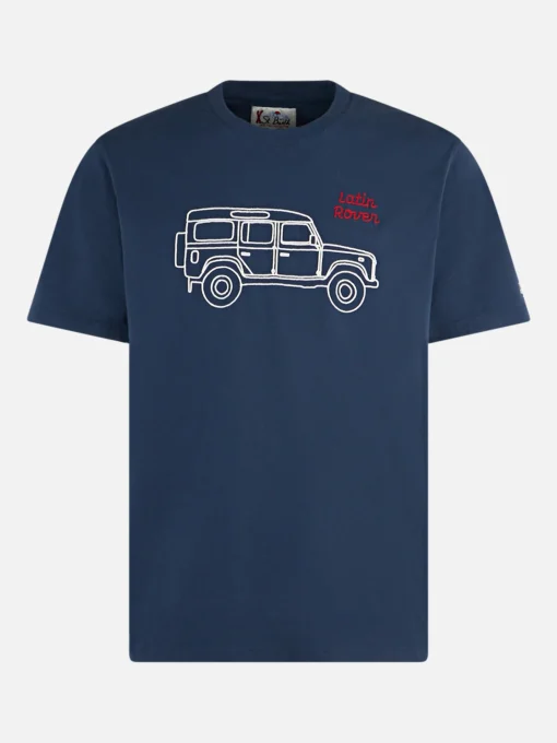 T-shirt da uomo in cotone pesante con ricamo Latin Rover