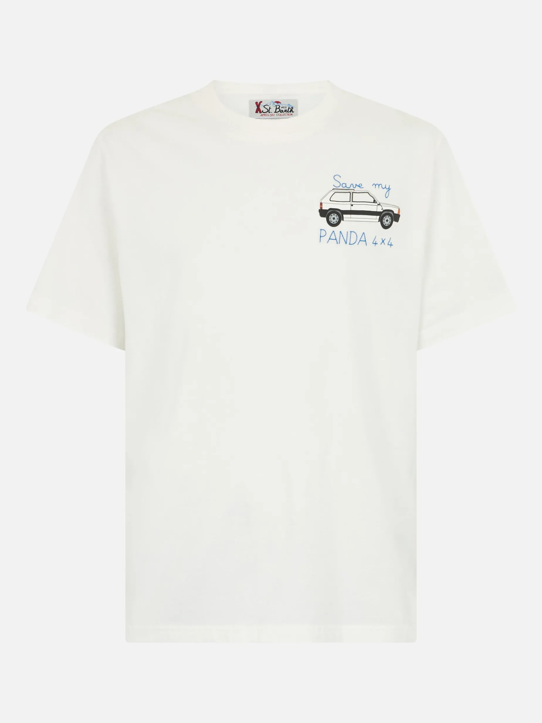 T-shirt da uomo in cotone pesante Arnott con ricamo Save my Panda 4x4 | FIAT PANDA SPECIAL EDITION