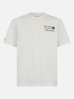 T-shirt da uomo in cotone pesante Arnott con ricamo Sole, whisky e sei in pole position | VACANZE DI NATALE SPECIAL EDITION