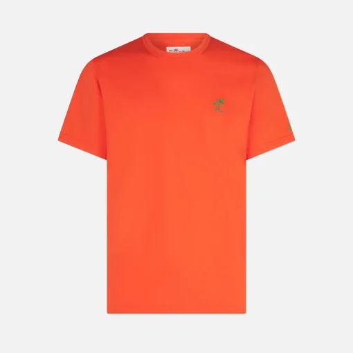 T-shirt da uomo in cotone arancione