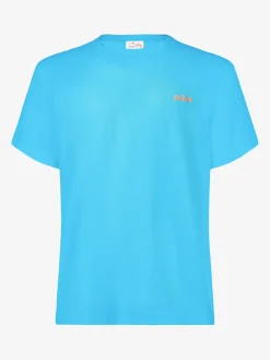 T-shirt da uomo in cotone azzurro