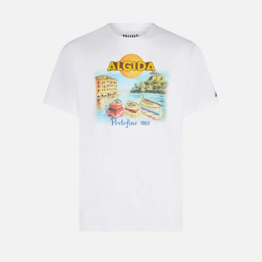 T-shirt da uomo in cotone con stampa Algida Portofino | ALGIDA® EDIZIONE SPECIALE