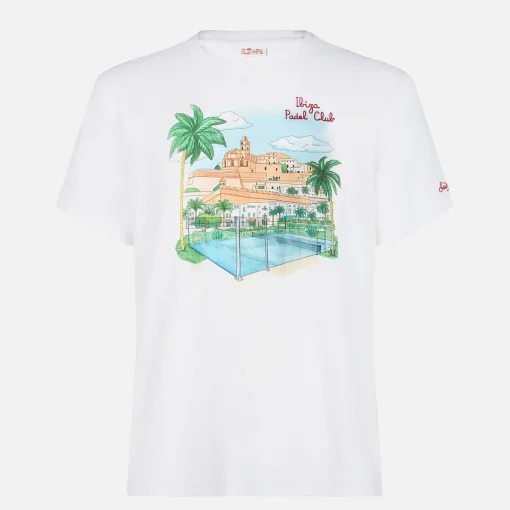 T-shirt da uomo in cotone con ricamo Ibiza Padel Club