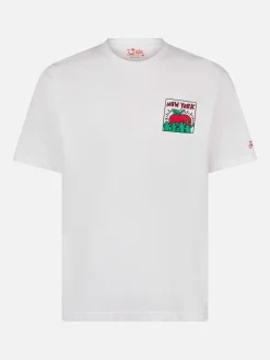 T-shirt da uomo in cotone con stampa fronte e retro del disegno Keith Haring | KEITH HARING EDIZIONE SPECIALE