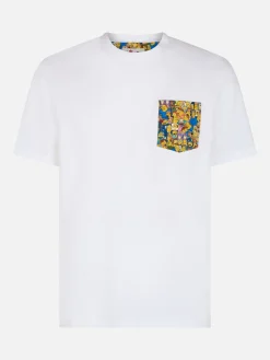 T-shirt da uomo in cotone Blanche con taschino stampato Simpsons | EDIZIONE SPECIALE I SIMPSON