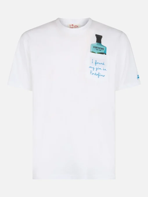 T-shirt da uomo in cotone Austin con ricamo Portofino Gin | PORTOFINO DRY GIN EDIZIONE SPECIALE