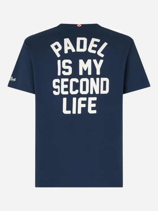 T-shirt da uomo in cotone pesante con stampa Padel