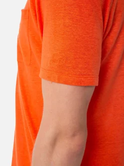 T-shirt da uomo in jersey di lino arancione