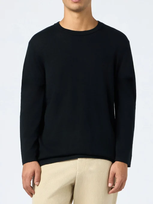 T-shirt da uomo in misto cashmere nero Scott