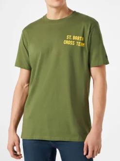 T-shirt da uomo verde con stampa Snoopy | EDIZIONE SPECIALE PEANUTS™