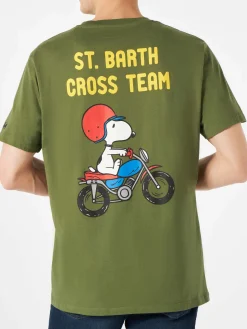 T-shirt da uomo verde con stampa Snoopy | EDIZIONE SPECIALE PEANUTS™