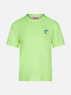 T-shirt gialla da bambino in spugna con taschino
