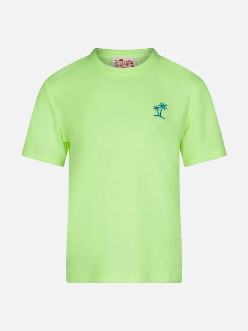 T-shirt gialla da bambino in spugna con taschino