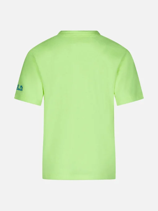 T-shirt gialla da bambino in spugna con taschino