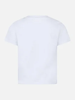 T-shirt girocollo da bambina Elly in jersey di cotone con ricamo mood Vacay
