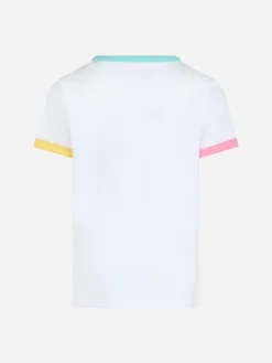 T-shirt girocollo da bambina Elly in jersey di cotone con patch Saint Barth in spugna