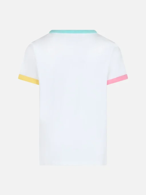 T-shirt girocollo da bambina Elly in jersey di cotone con patch Saint Barth in spugna