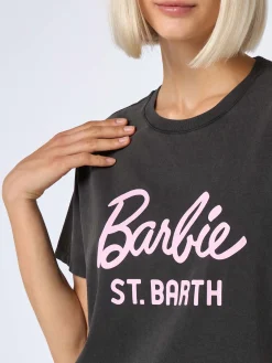 T-shirt girocollo in jersey di cotone da donna Emilie con stampa Barbie St. Barth | BARBIE SPECIAL EDITION