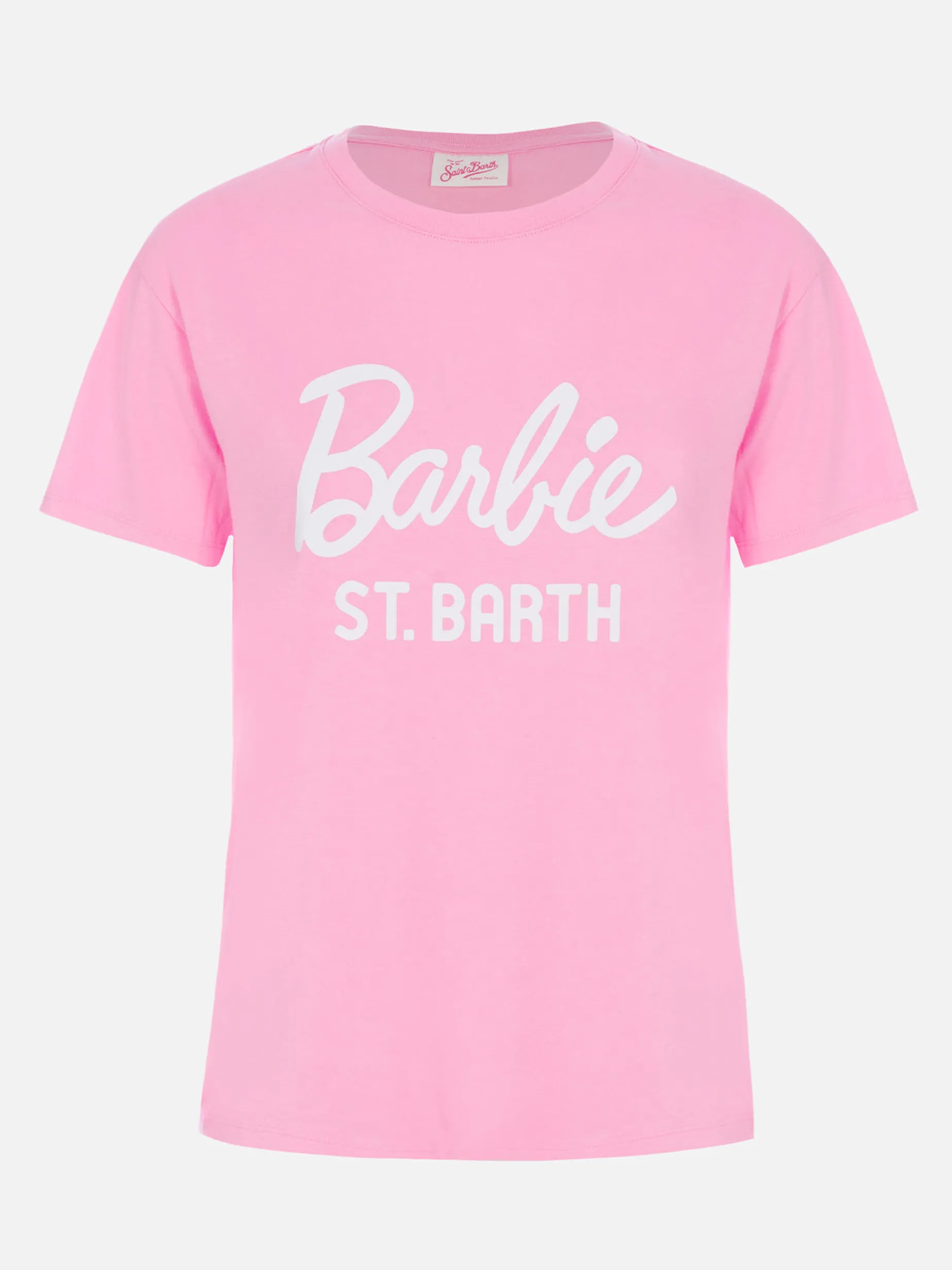 T-shirt girocollo in jersey di cotone da donna Emilie con stampa Barbie St. Barth | BARBIE SPECIAL EDITION