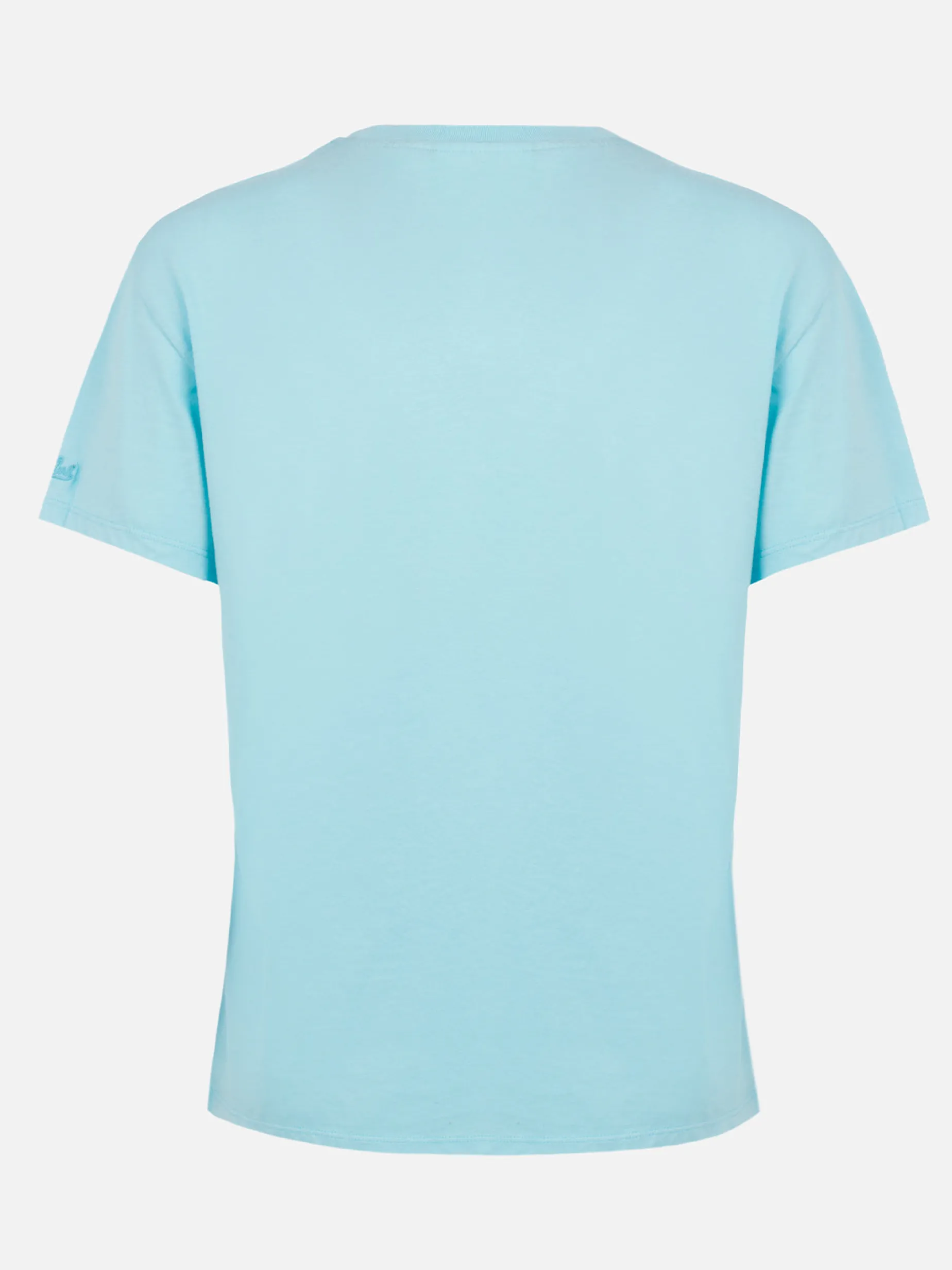 T-shirt girocollo in jersey di cotone da donna Emilie Joanna Luise con tasca patch | REALIZZATA CON TESSUTO LIBERTY