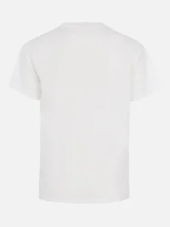 T-shirt girocollo in jersey di cotone da donna Emilie con ricamo Save water, Drink spritz
