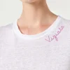 T-shirt in lino con ricamo Viziata